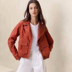 Petite, Cotton Twill Bomber Utility jacket